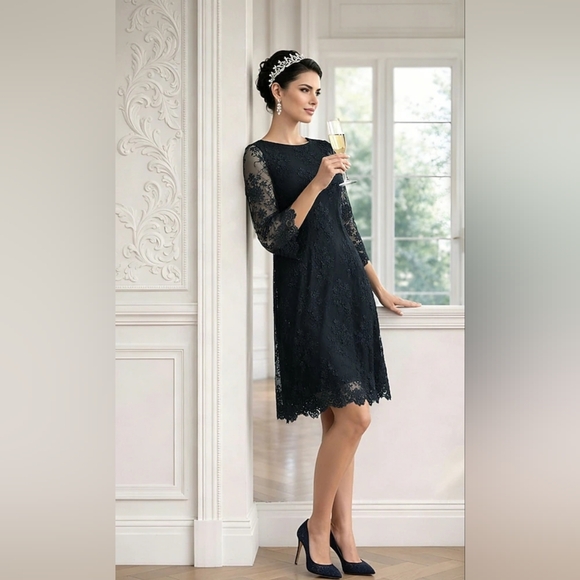 sara sabella Dresses & Skirts - Sara Sabella Navy Blue Sheath Column Party Mini Dress Cocktail Dress Size 6